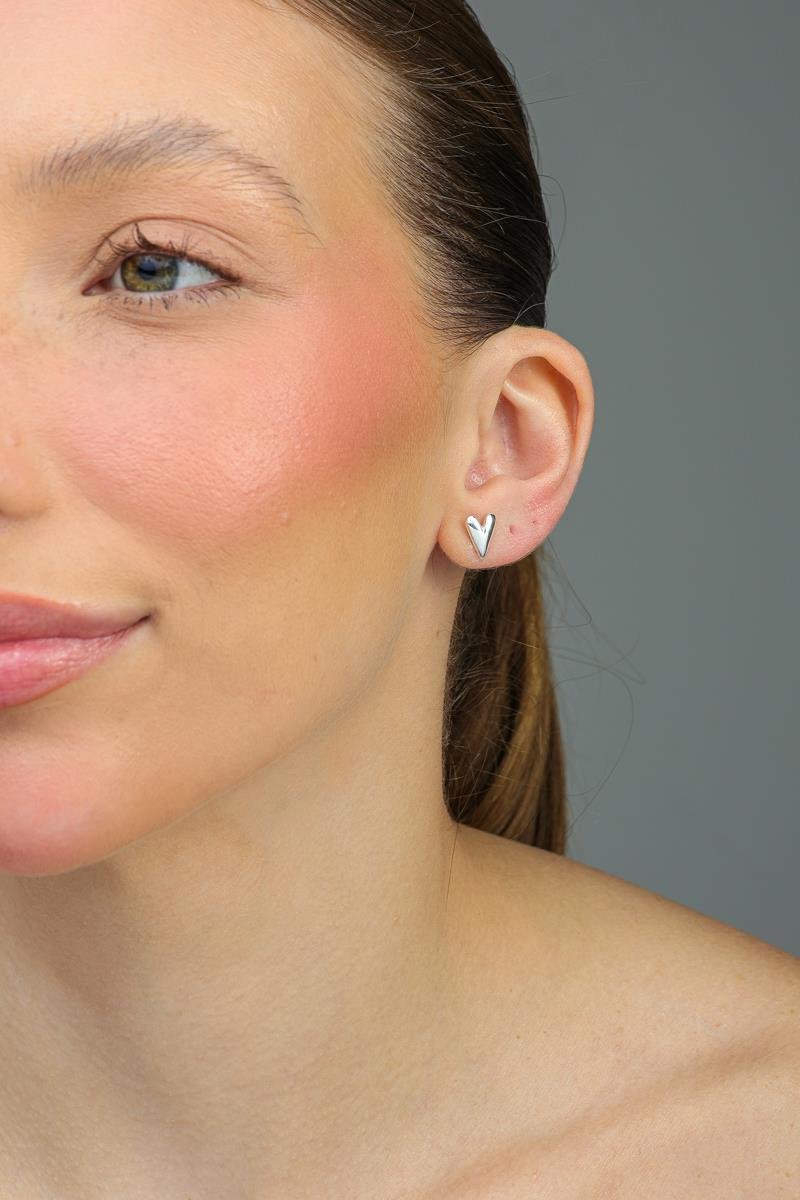 Brinco Coração Liso | Prata 925.