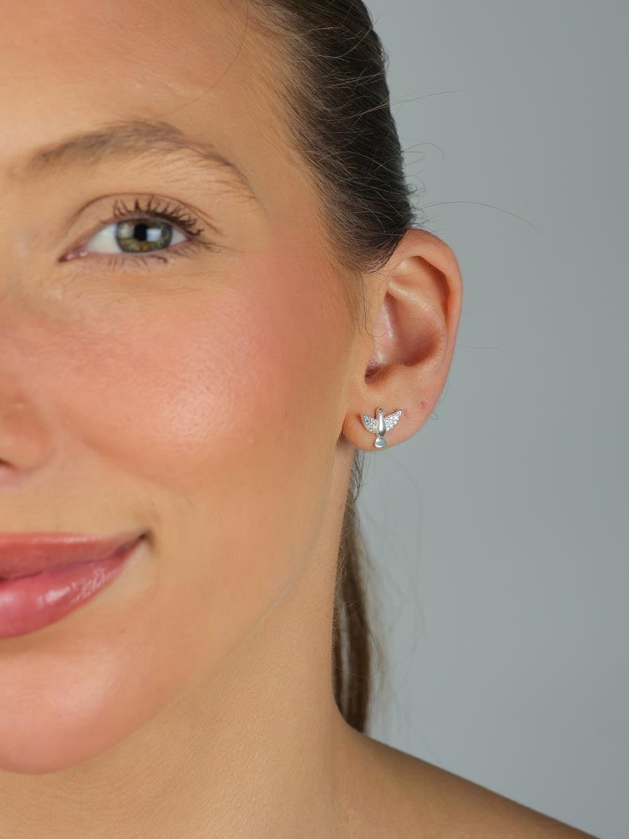 Brinco Espírito Santo Cravejado | Prata 925.