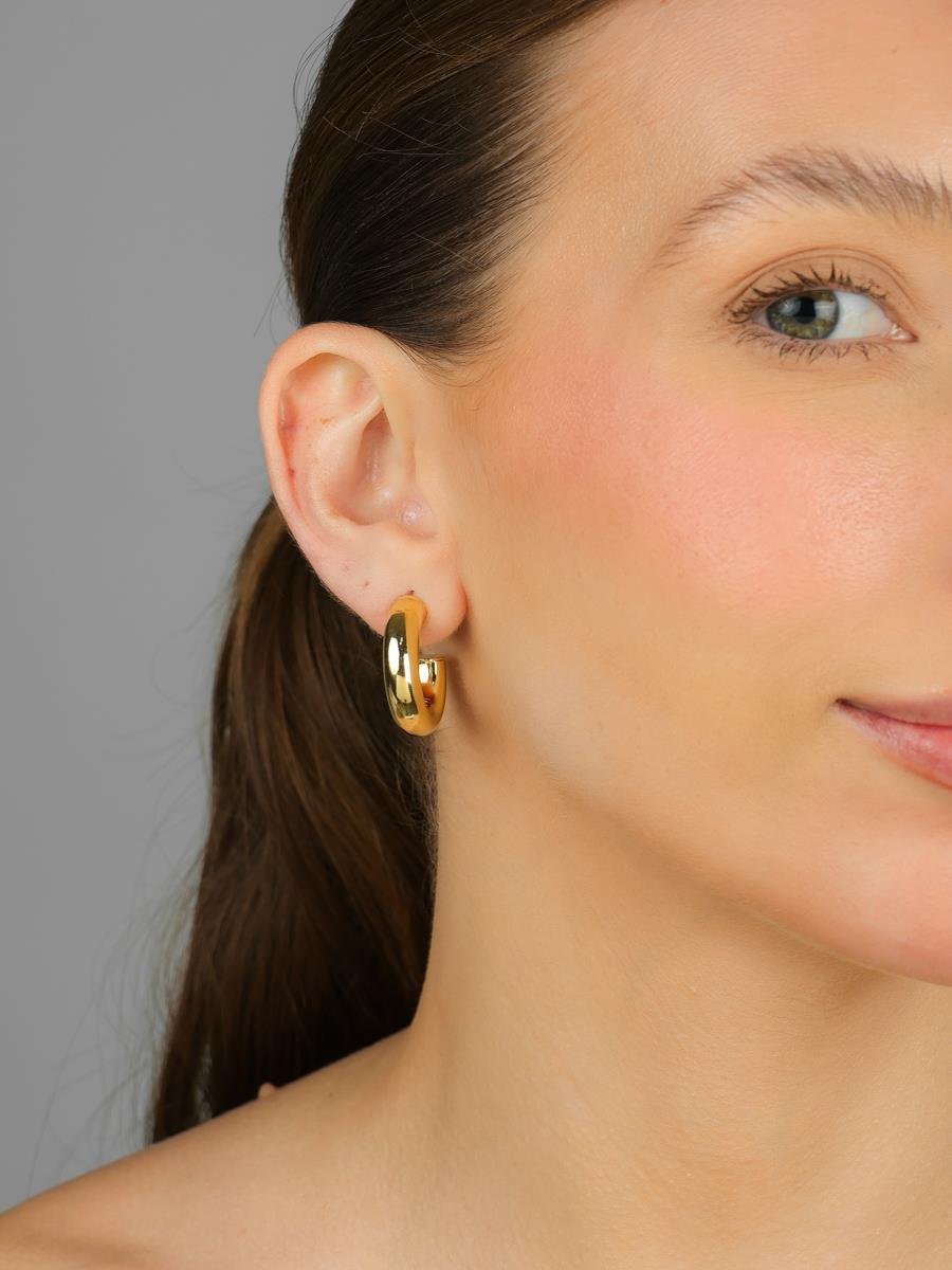 Argola Tubo P | Banhado a Ouro.