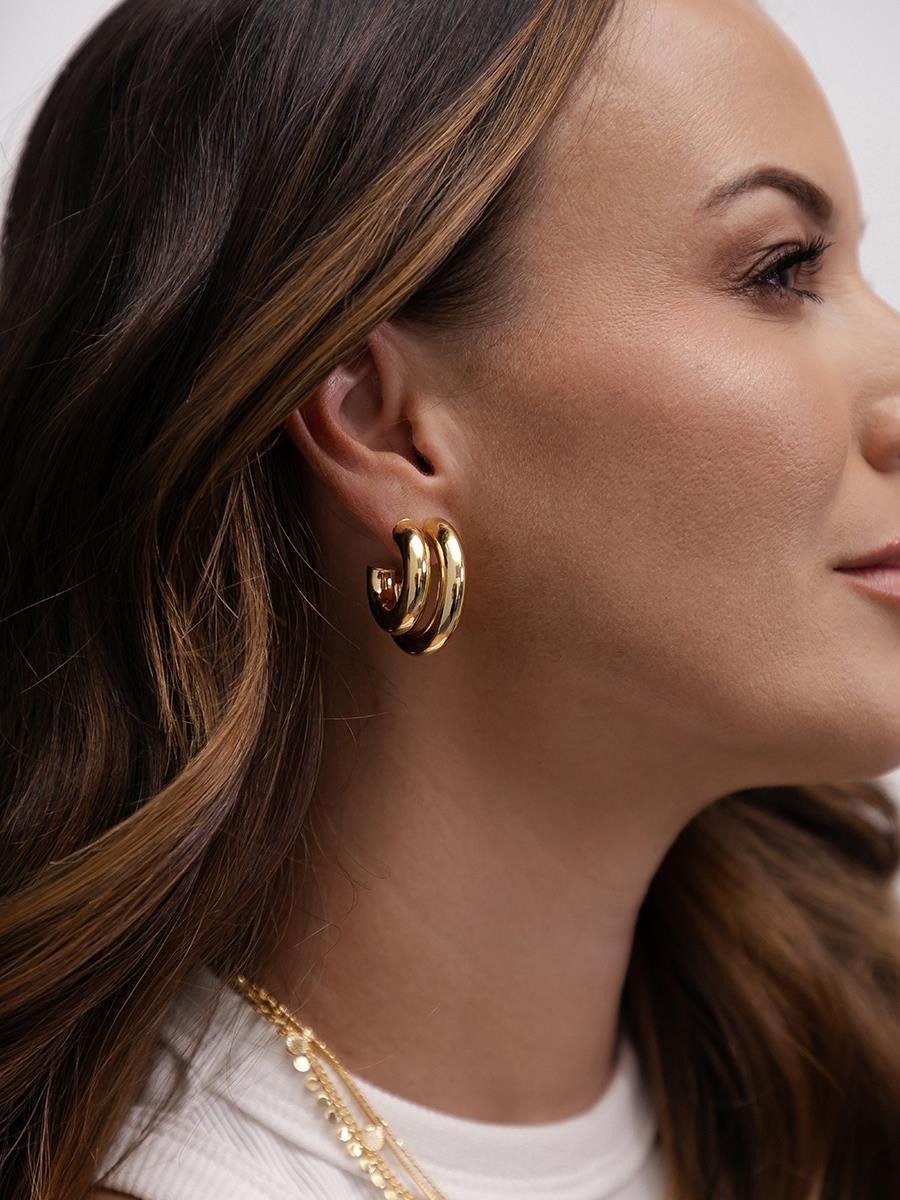 Argola Tubo P | Banhado a Ouro.