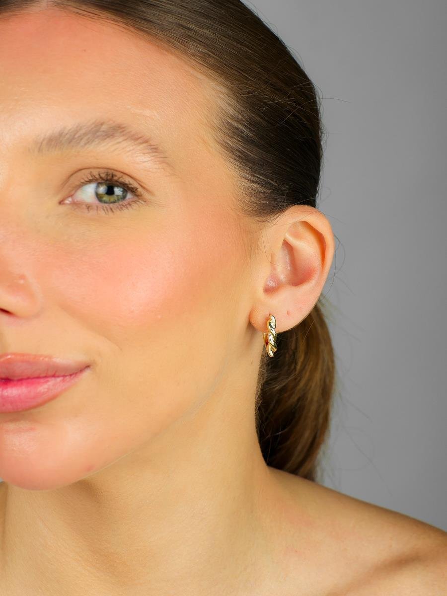 Argola Trançada | Banhado a Ouro