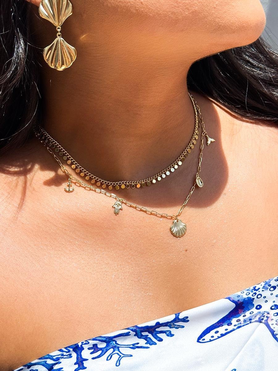 Brinco Concha Dupla | Banhado a Ouro