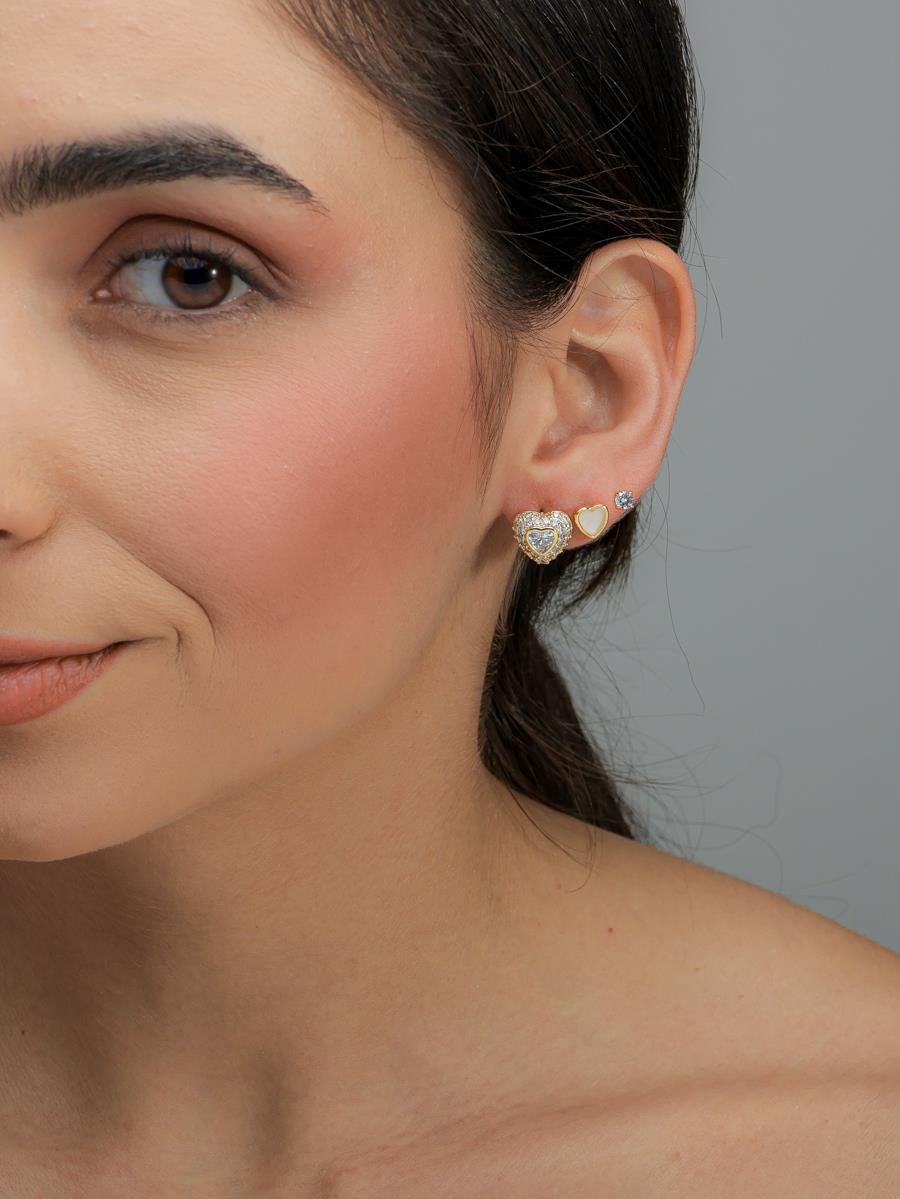  Trio Encanto com Detalhe Cravejado | Banhado a Ouro.