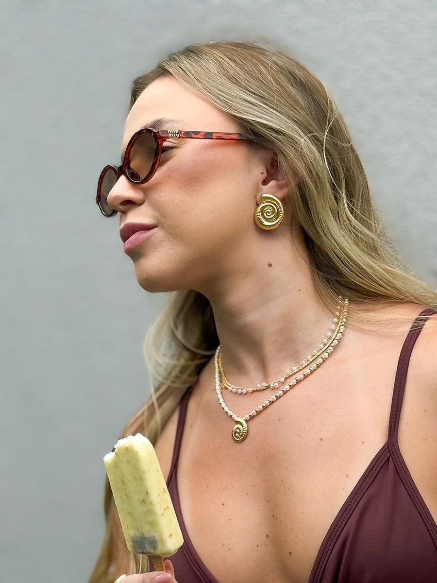 Brinco Caracol | Banhado a Ouro.