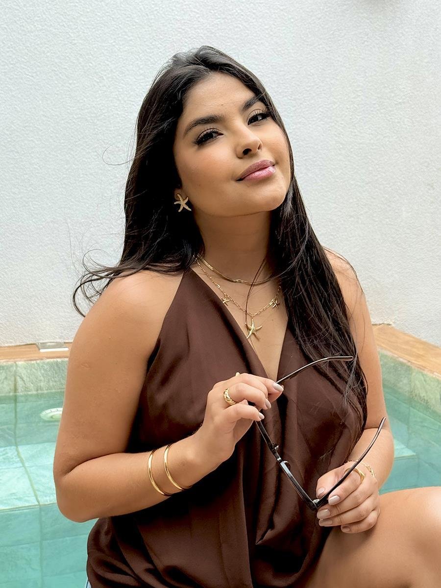 Brinco Estrela do Mar Cravejado | Banhado a Ouro.