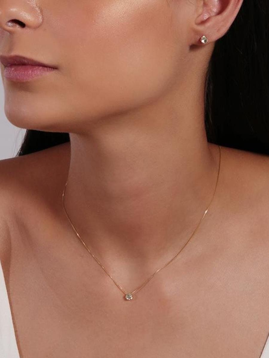 Conjunto Ponto de Luz Azul Cristal | Banhado a Ouro.