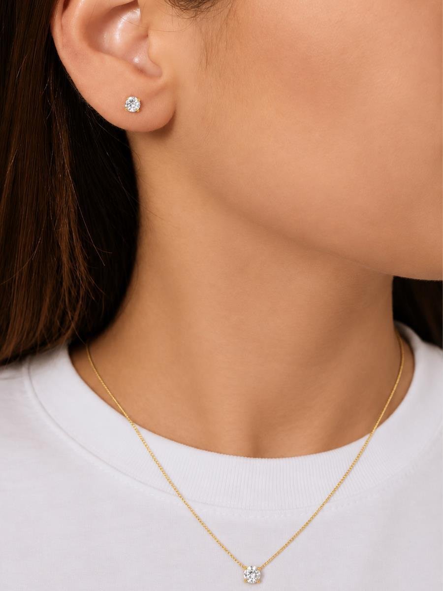 Conjunto Ponto de Luz M | Banhado a Ouro.