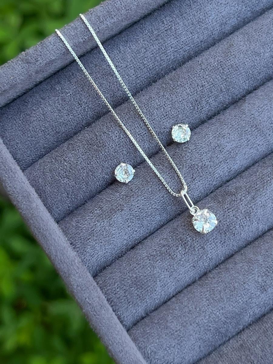 Conjunto Ponto de Luz Incolor | Prata 925