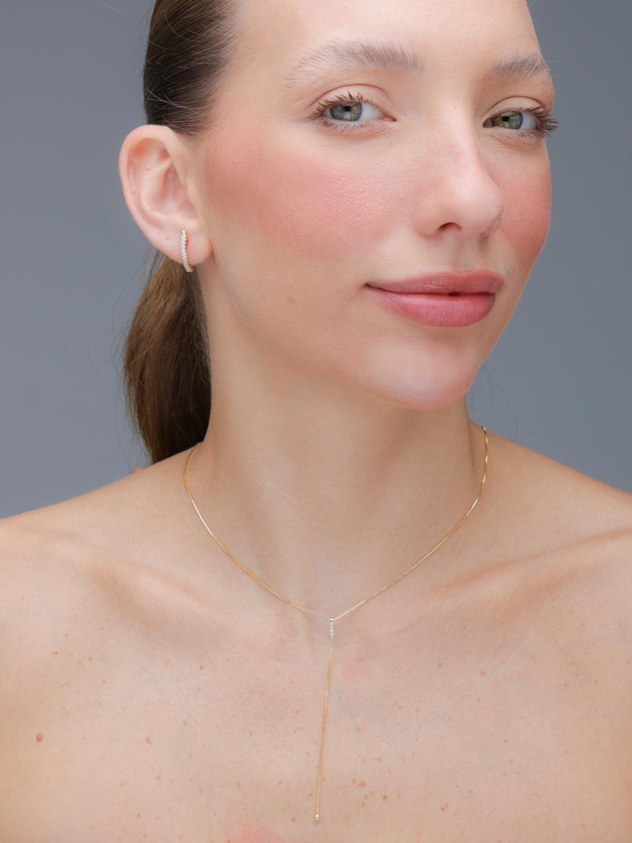 Conjunto Gravata e Ear Hook | Banhado a Ouro.