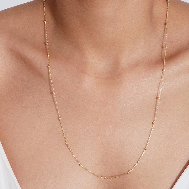 Colar Mini Elos com Bolinhas | Banhado a Ouro