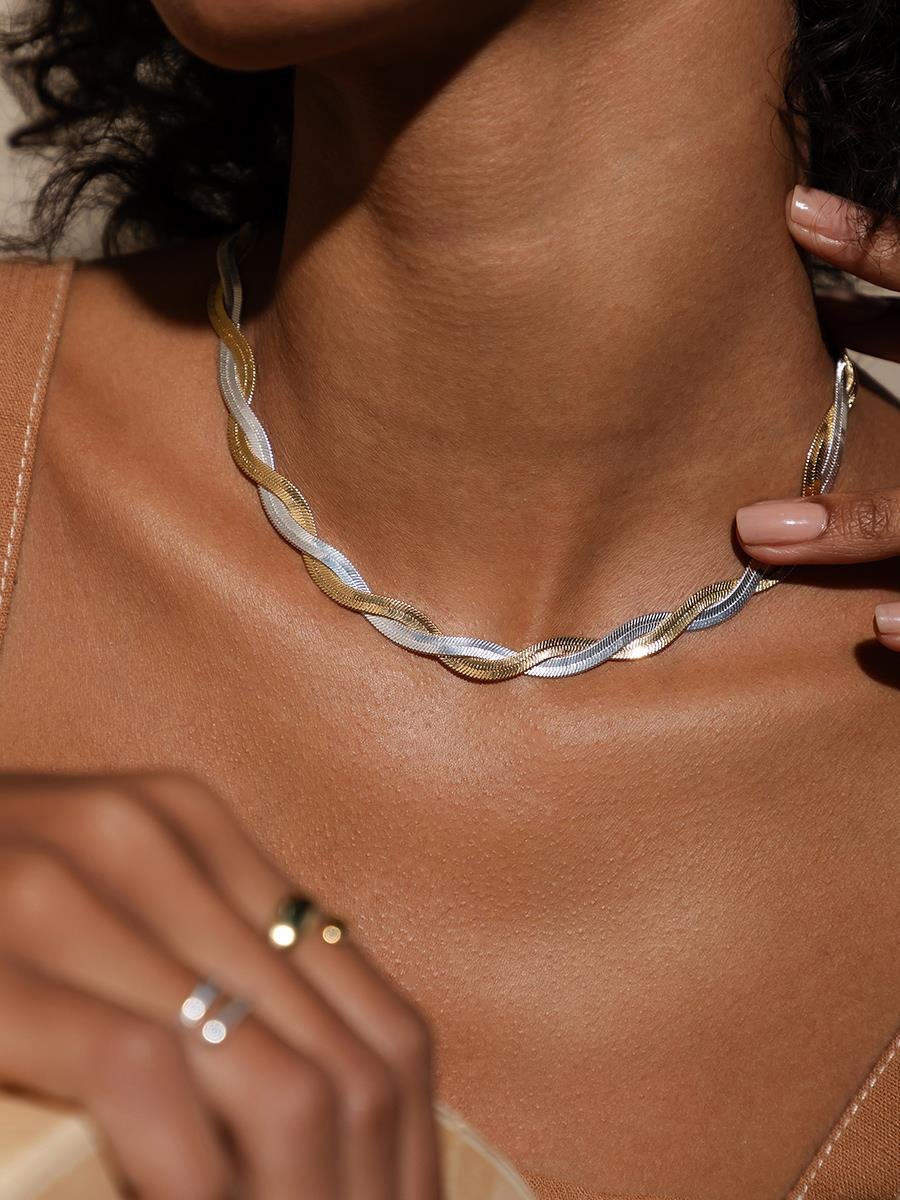 Colar Malha Fita 45CM 4MM | Banhado a Ouro