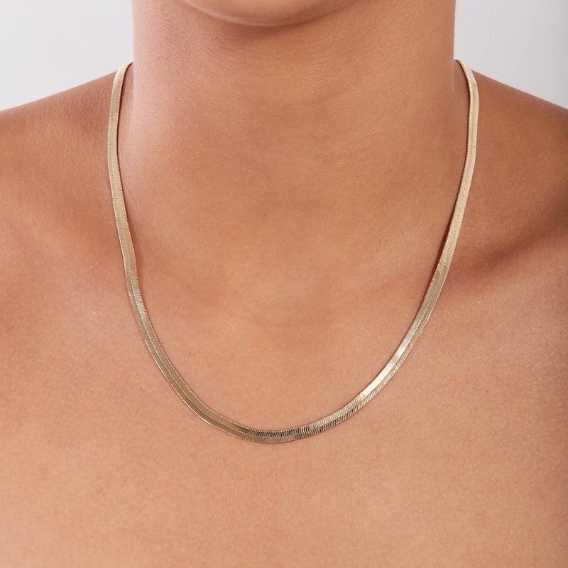 Colar Malha Fita 45CM 4MM | Banhado a Ouro.