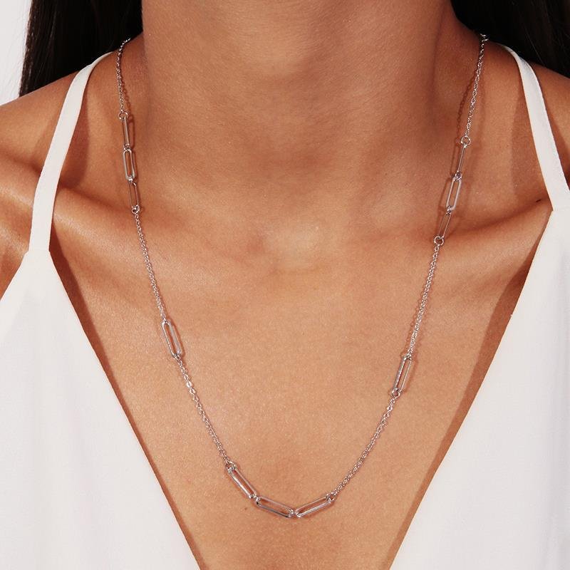 Colar Longo de elos Retangulares 