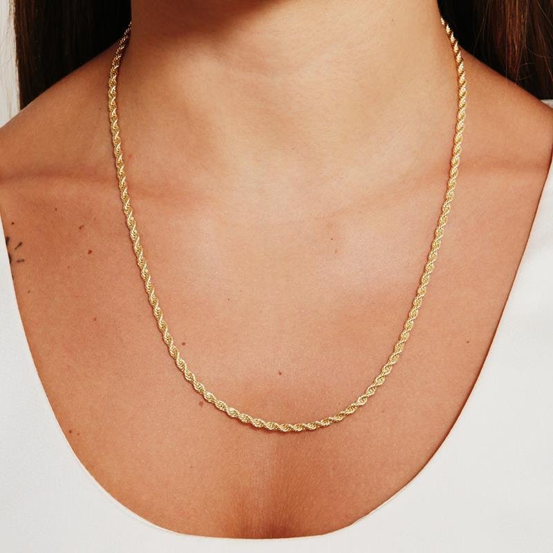 Colar Cordão Baiano 3MM 50CM | Banhado a Ouro