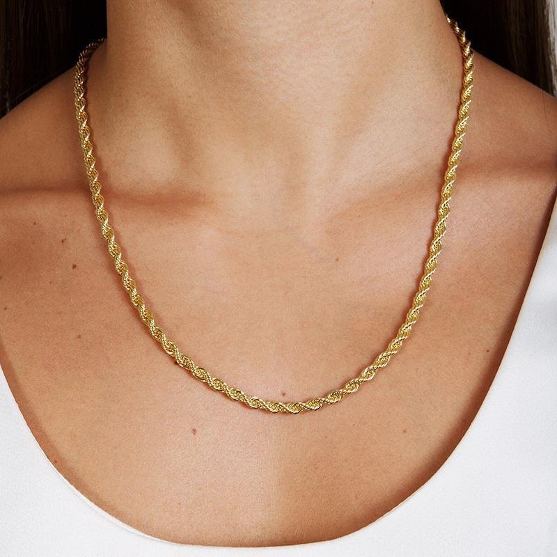 Colar Cordão Baiano 3 MM 45 CM | Banhado a Ouro