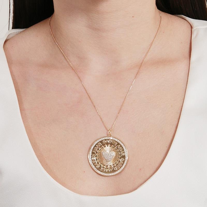 Colar Dourado Com Mandala ' Saber Amar' 