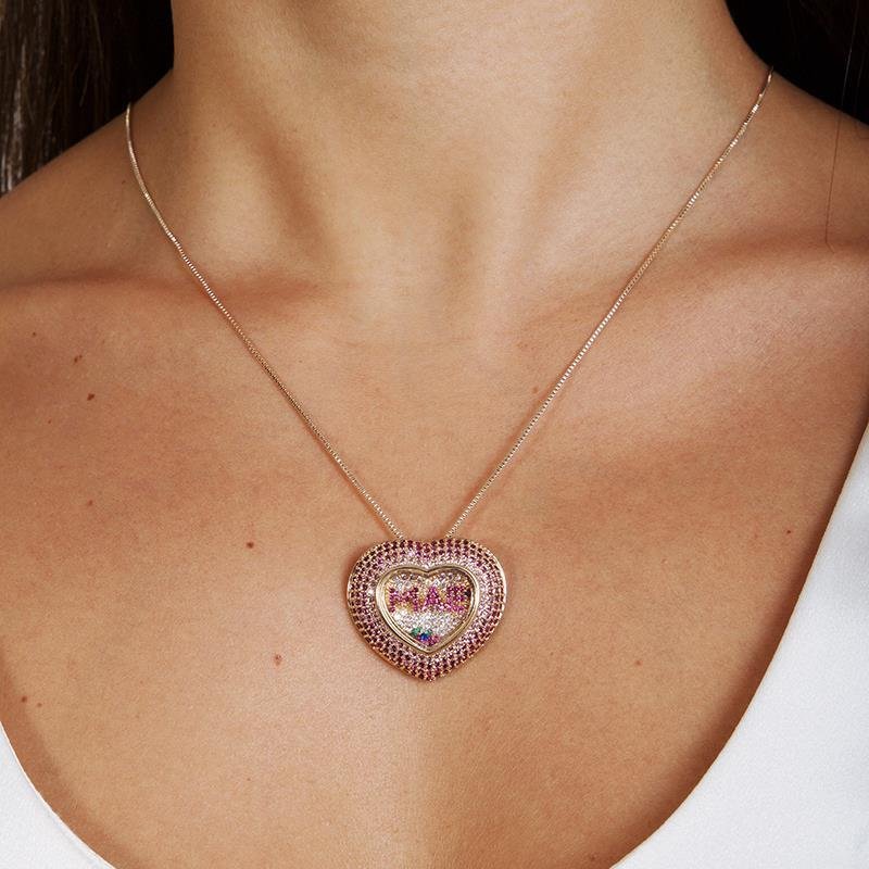 Colar Dourado de Coração | Mãe