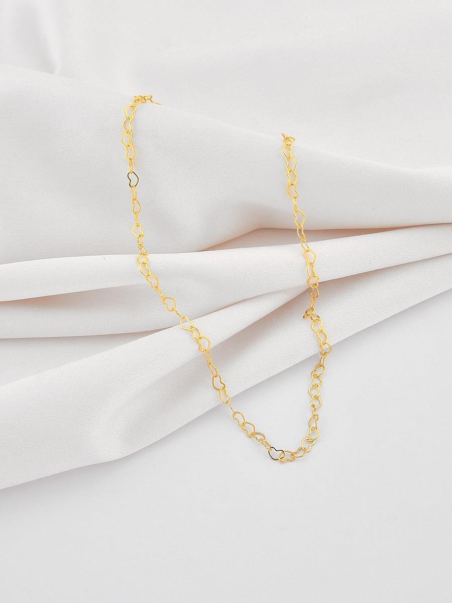 Colar Infantil Dourado de Elo Coração