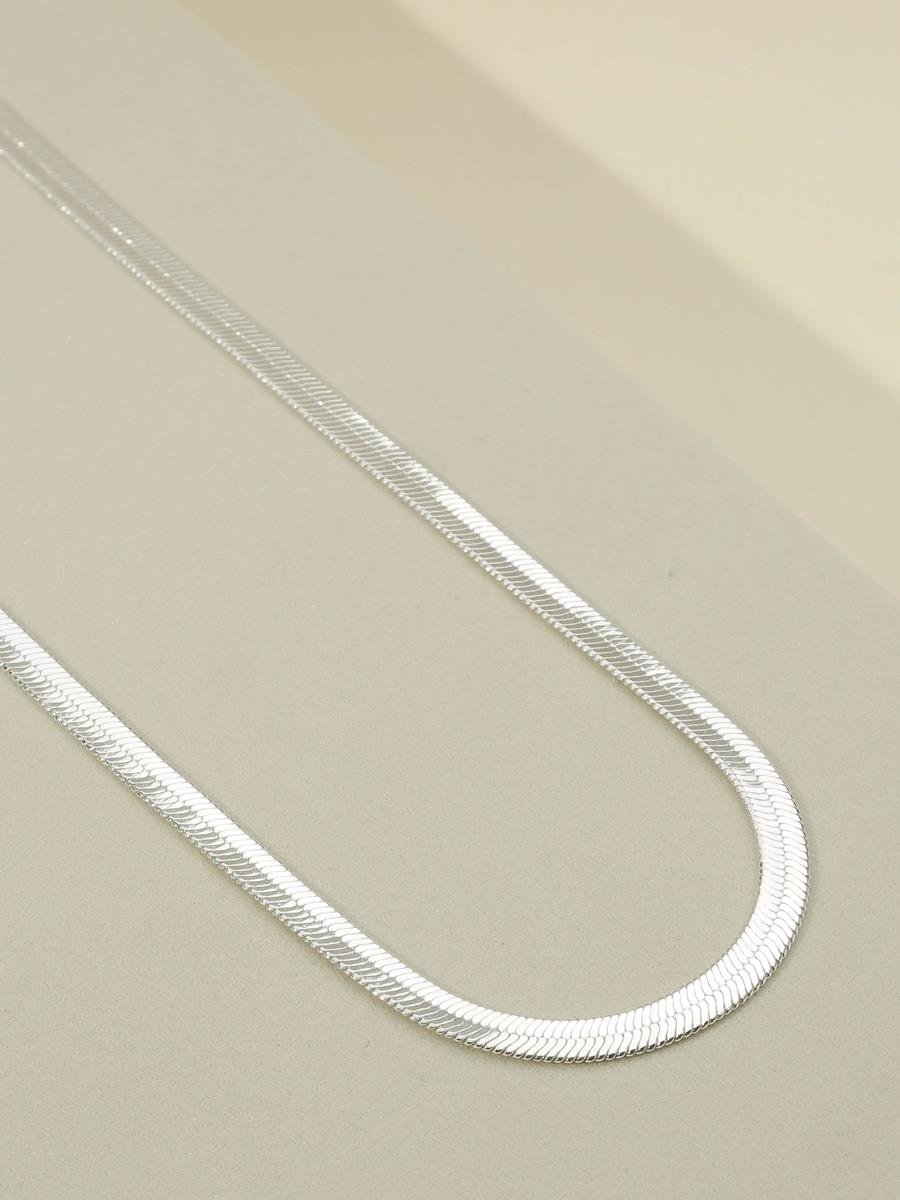 Choker Malha Fita 30CM 4MM | Banhado no Prata
