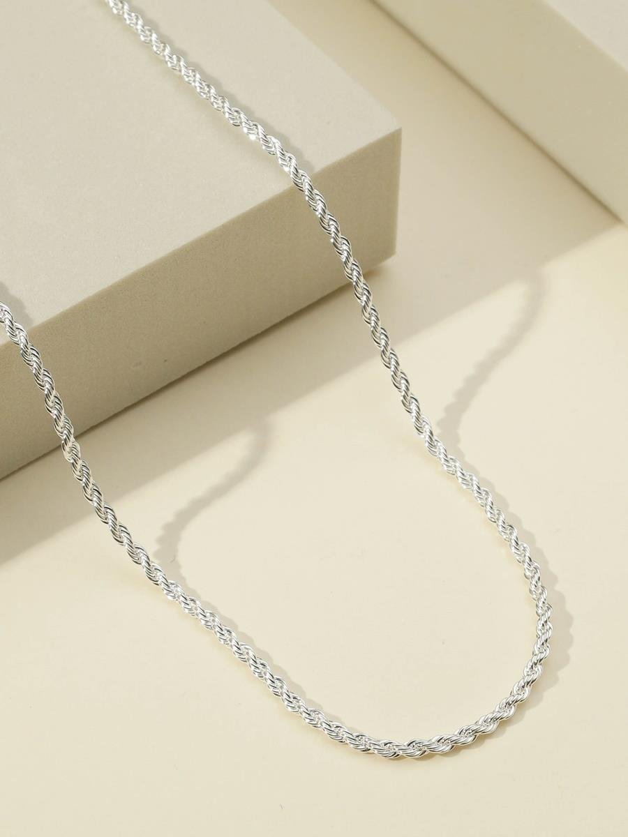Colar de Cordão Baiano 50CM 2MM | Banhado no Prata 