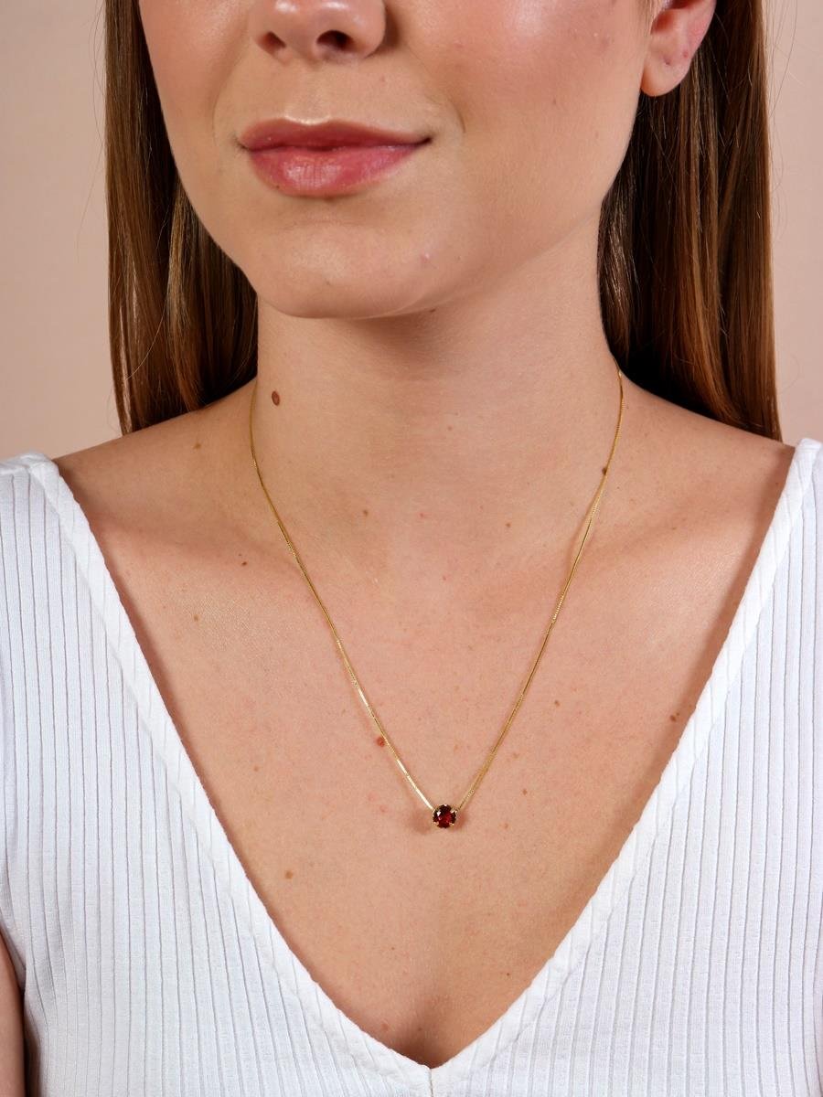 Colar de Ponto de Luz Rosa Rubi M