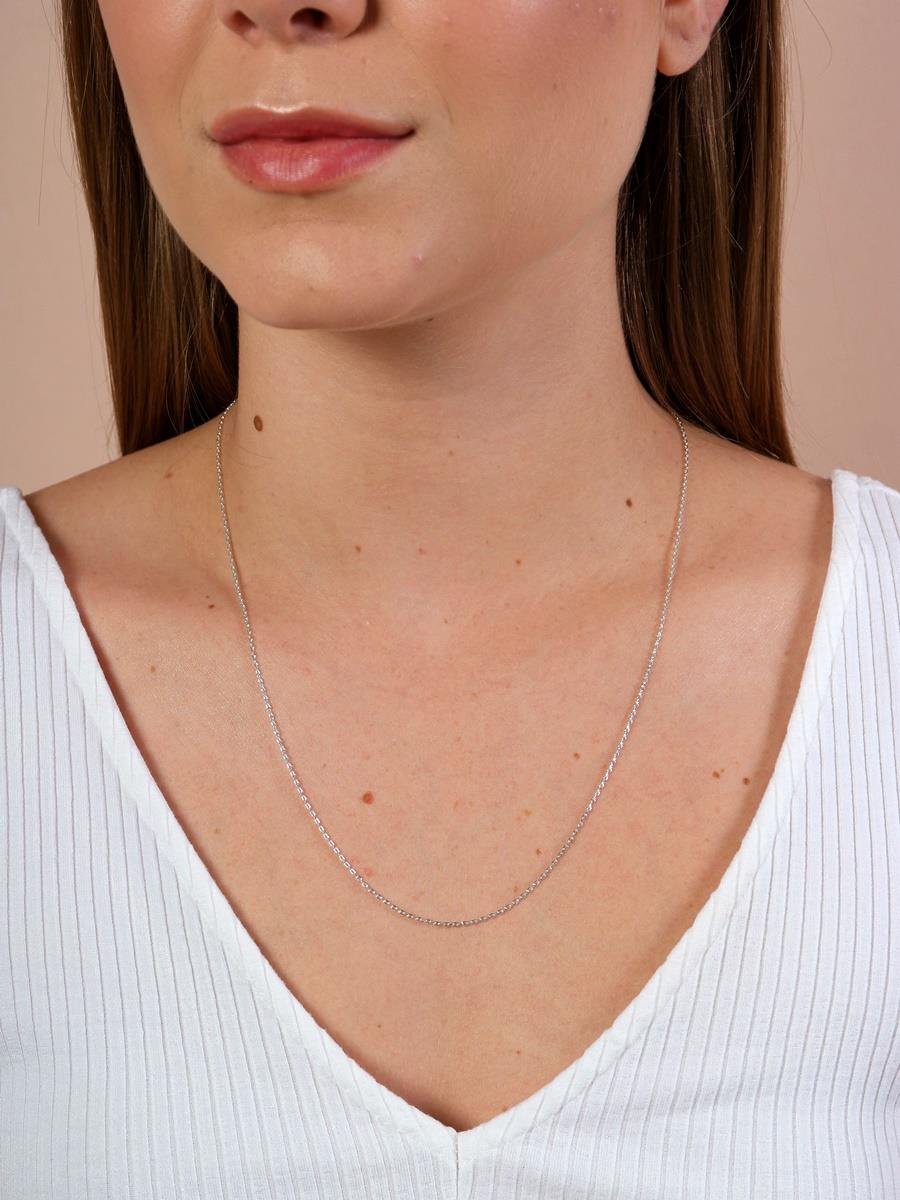 Corrente Mini Elos 50+5cm | Banho de Prata