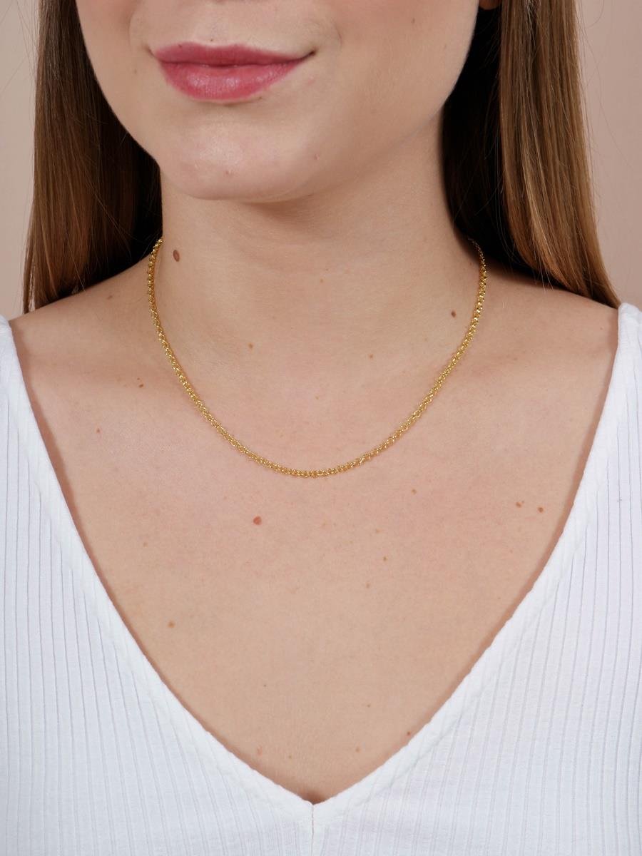 Corrente Elo Português 2MM | Banhado a Ouro