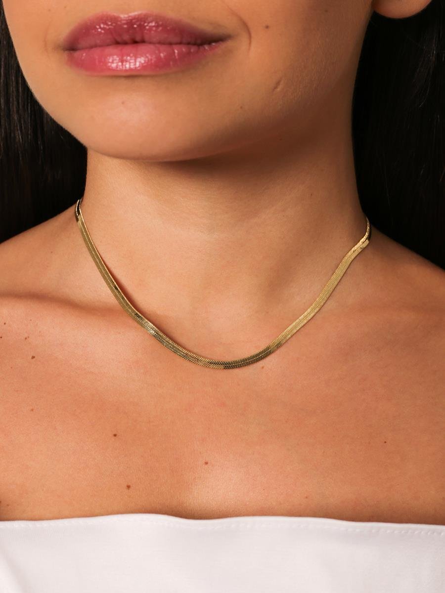 Colar Malha Fita 40CM 4 MM | Banhado a Ouro.