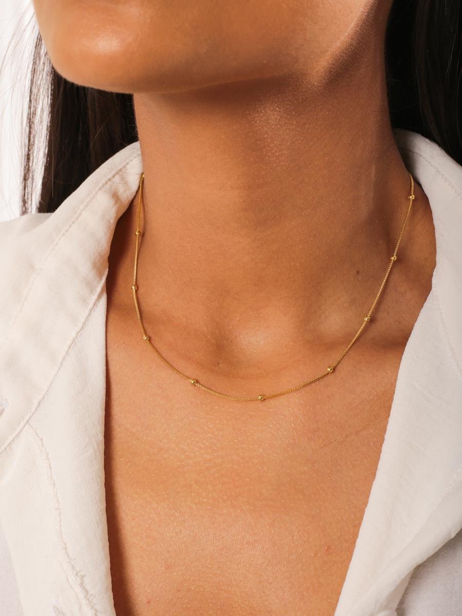 Choker de Veneziana com Bolinhas | Banhado a Ouro