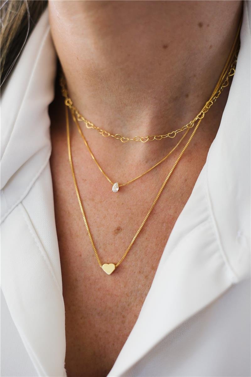 Colar Ponto de Luz Gota | Banhado a Ouro.