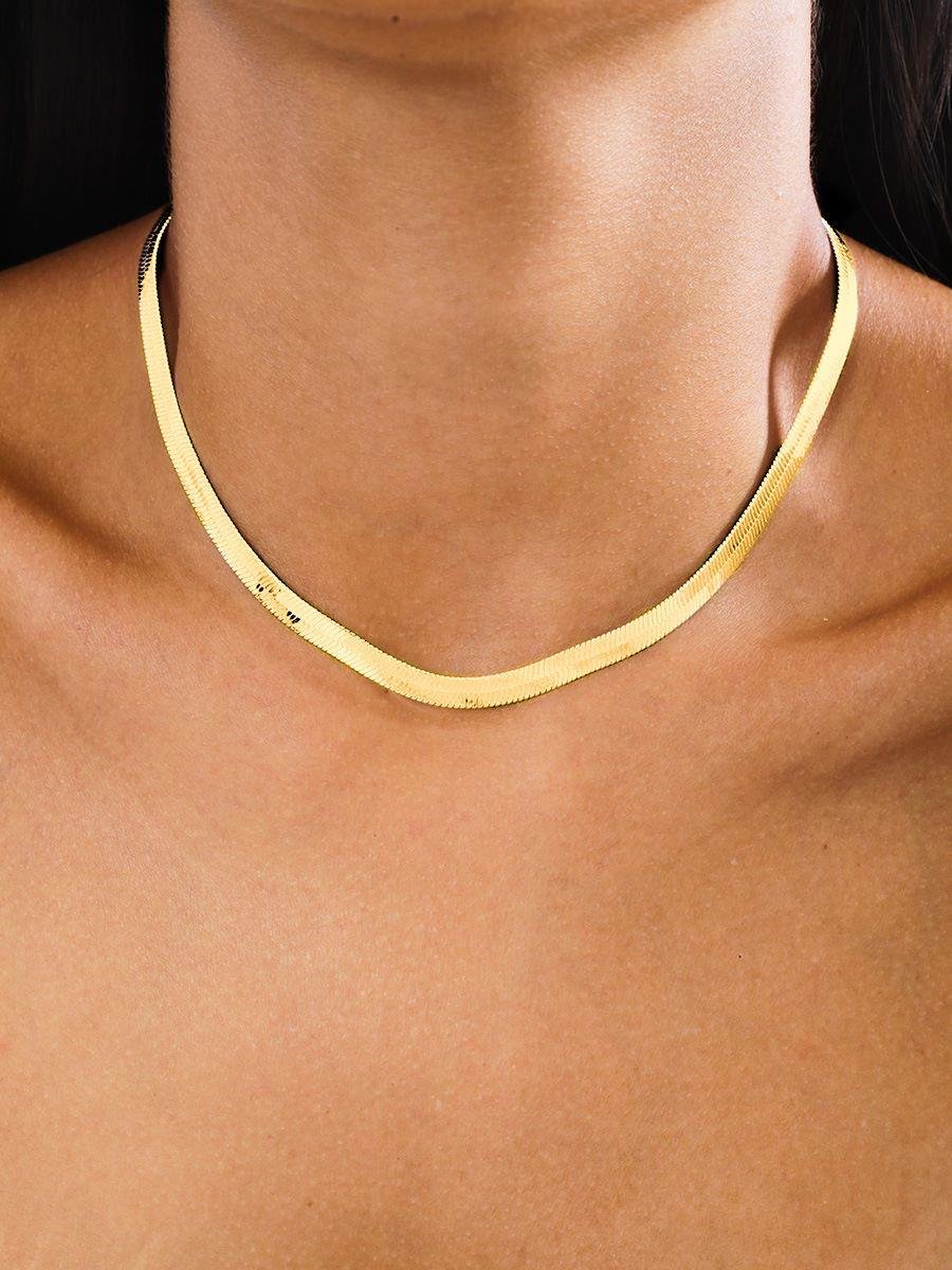 Choker Malha Fita 4MM 30CM | Banhado a Ouro