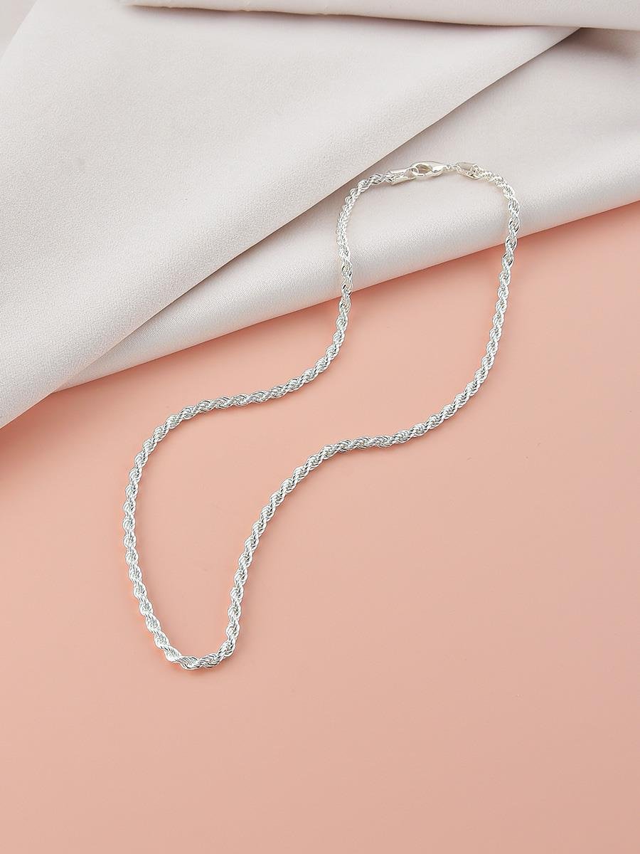 Colar Cordão Baiano 40CM 3MM | Banhado no Prata