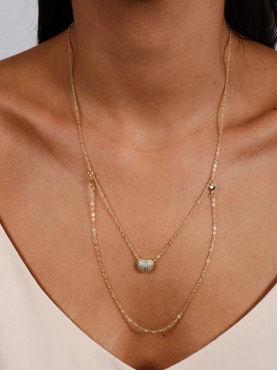 Colar Coração Cravejado