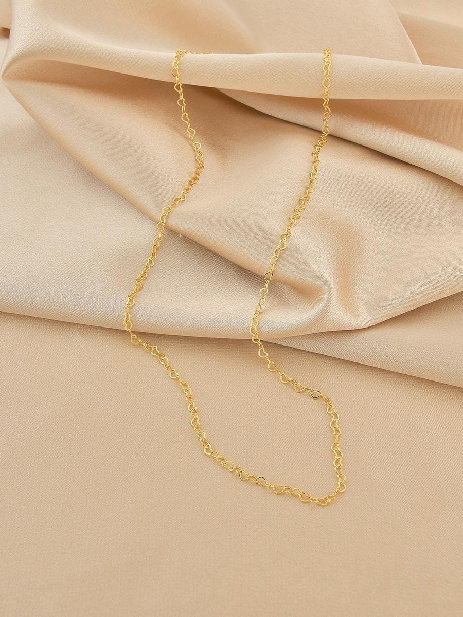 Colar Mini Elo Coração 50CM | Banhado a Ouro