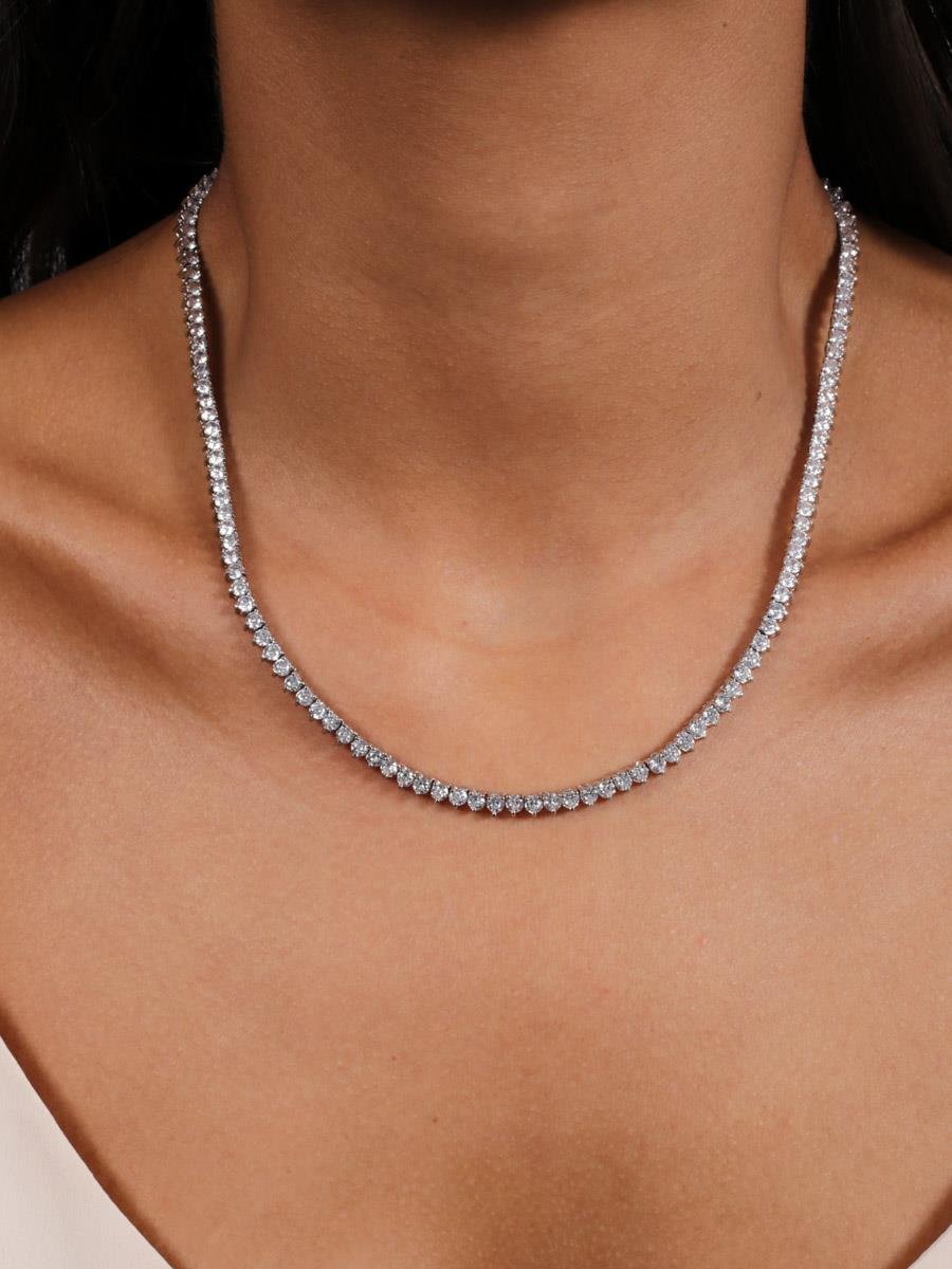 Colar Riviera Incolor | Banhado no Ródio Branco