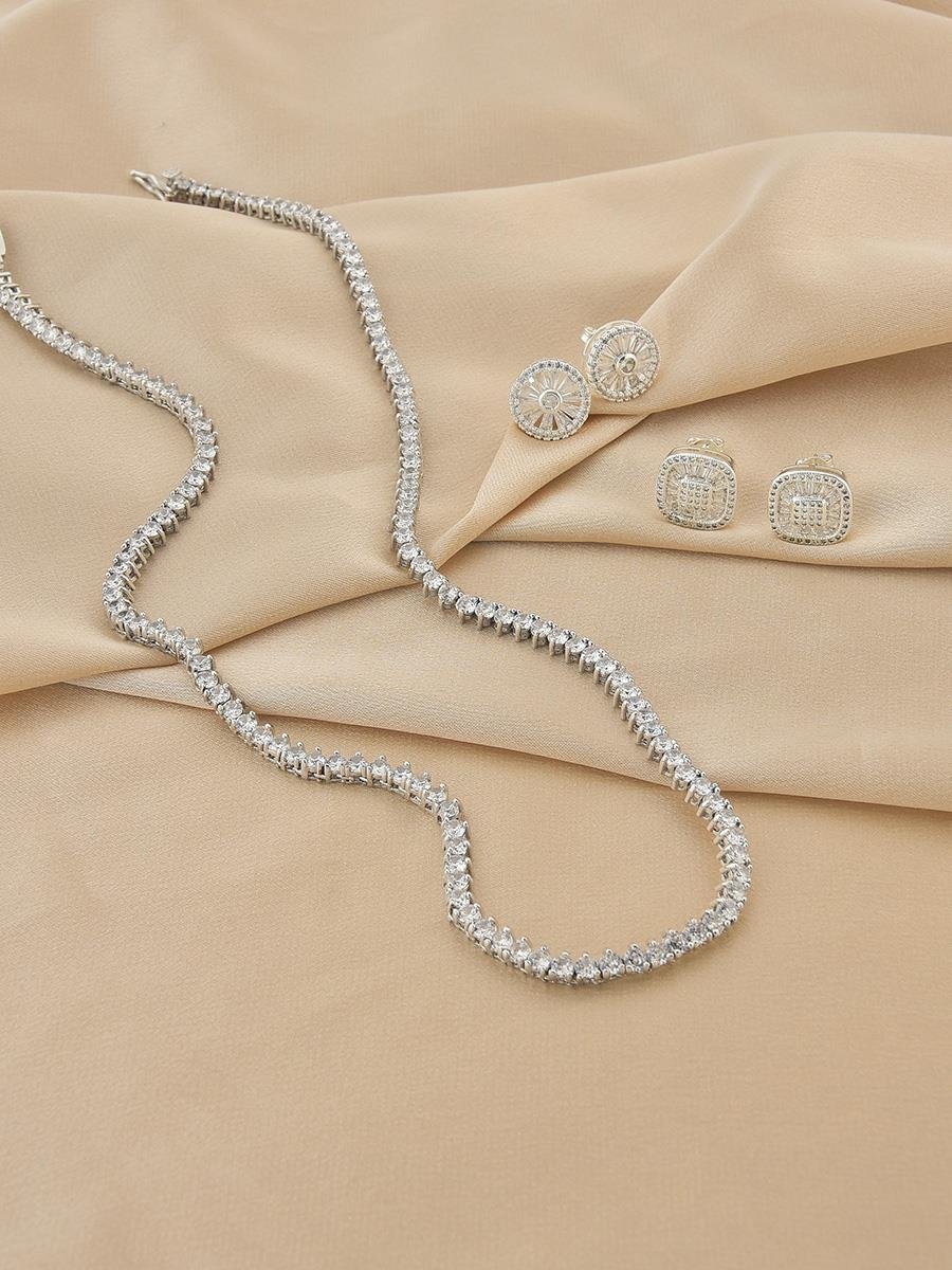 Colar Riviera Incolor | Banhado no Ródio Branco