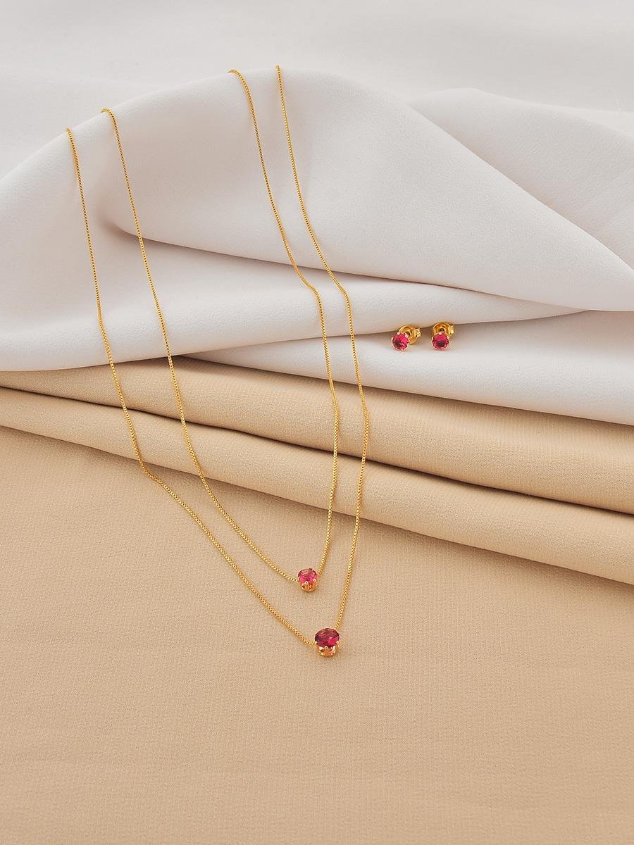 Colar Ponto de Luz Rubi