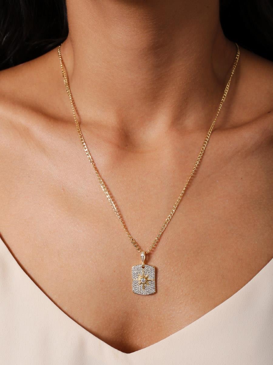 Colar Longo Estrela Incolor