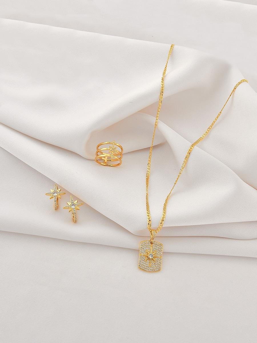 Colar Longo Estrela Incolor