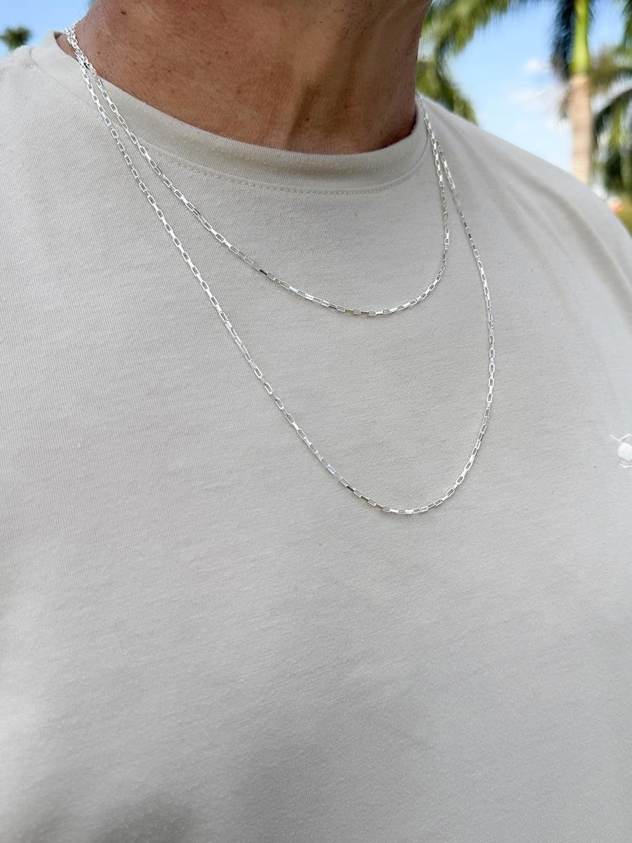 Colar Elo Cadeado | Masculino | Prata 925