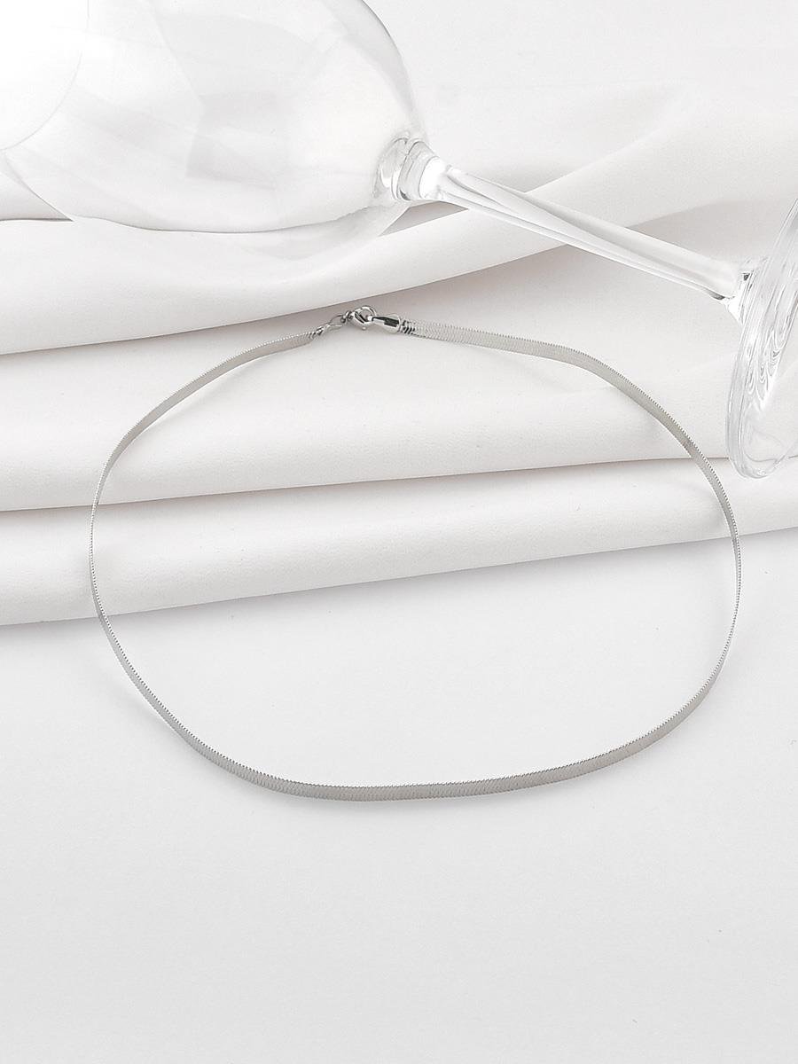 Colar Malha Fita | Banho de Ródio Branco