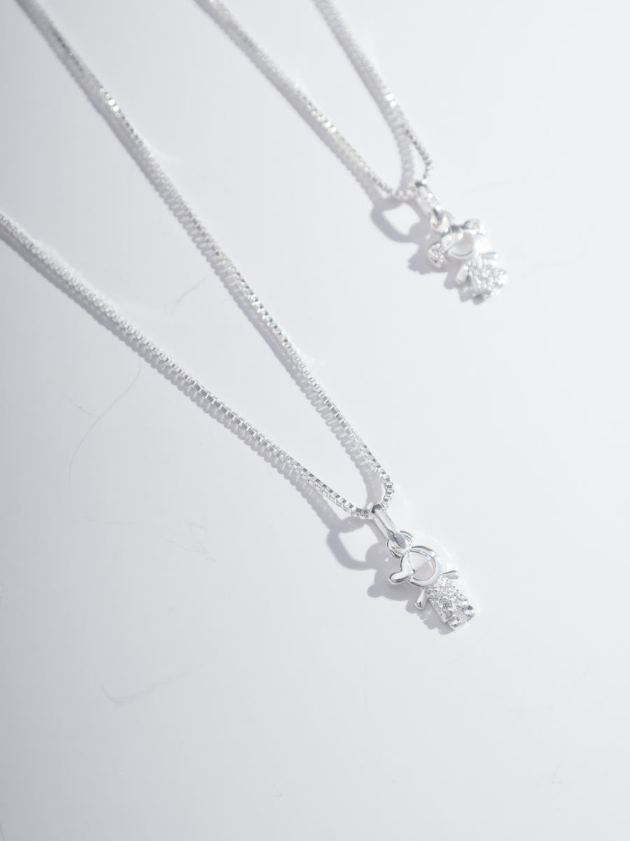 Colar Menino Incolor | Banho de Prata