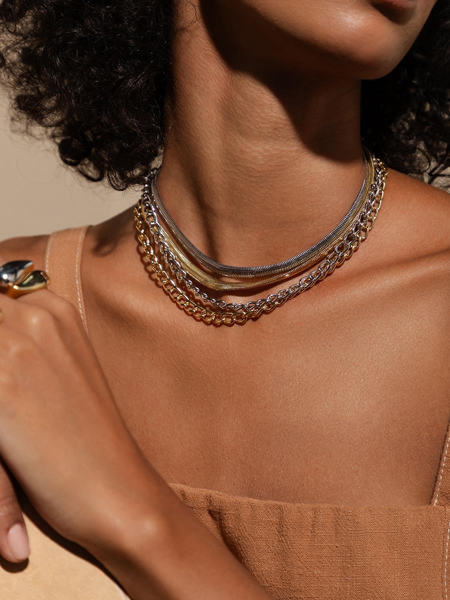 Colar Serpente 30CM 6 MM | Banhado no Ródio Branco