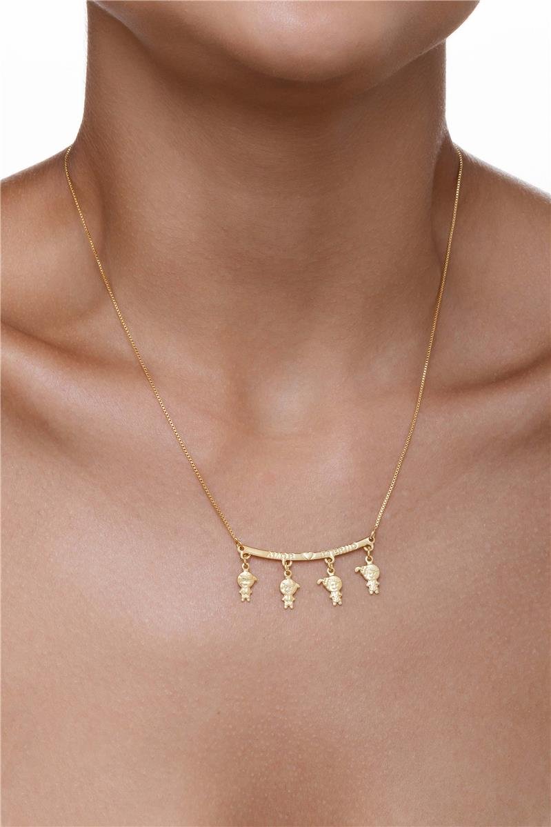 Colar Filhos Liso com Detalhes