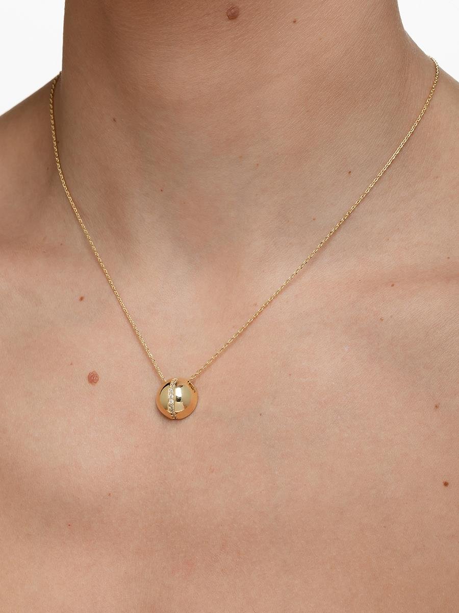 Colar Mini Elo com Bola Cravejada