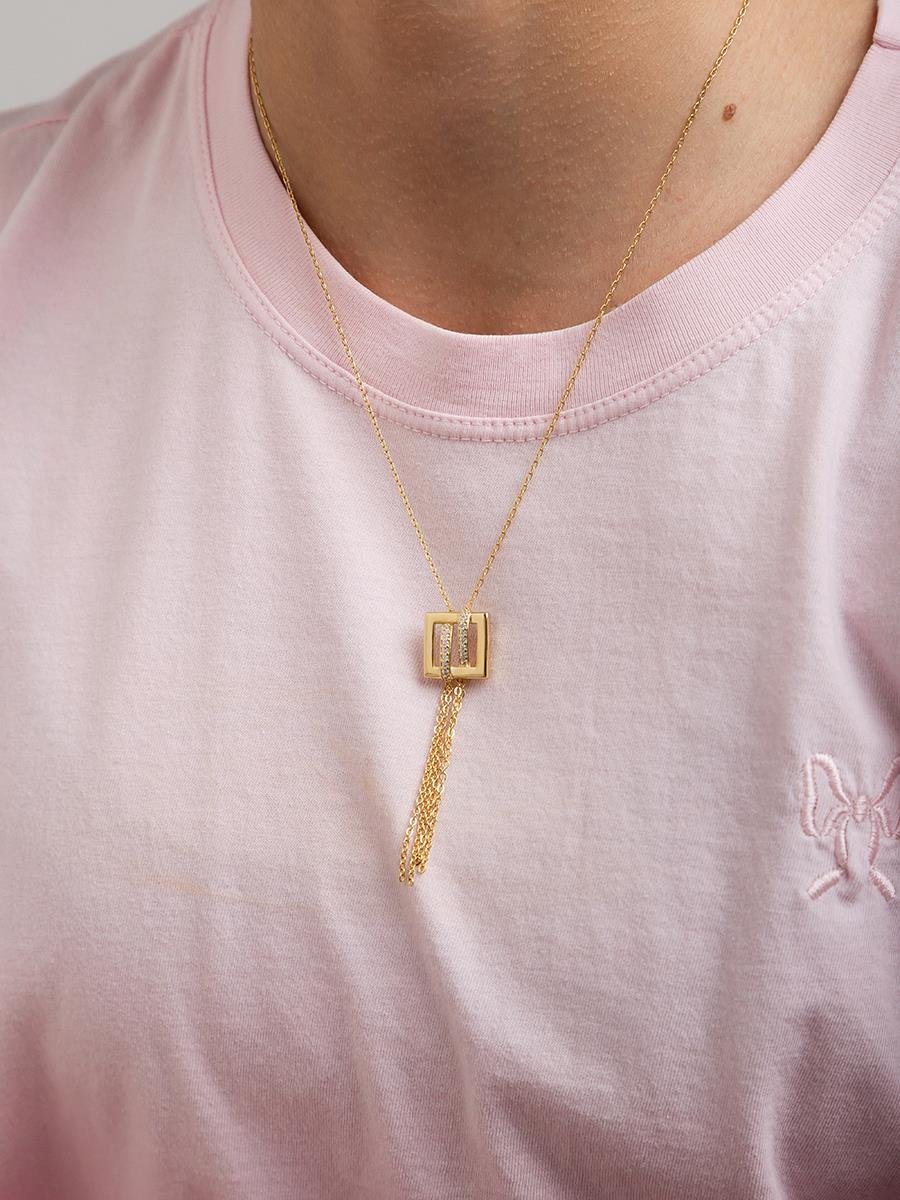 Colar Quadrado com Franja