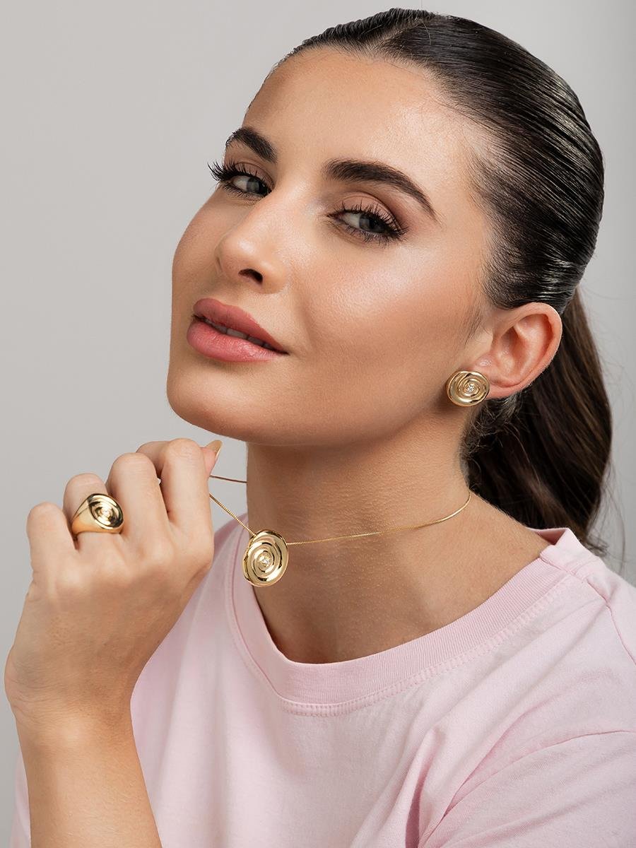 Colar Espiral Cravejado