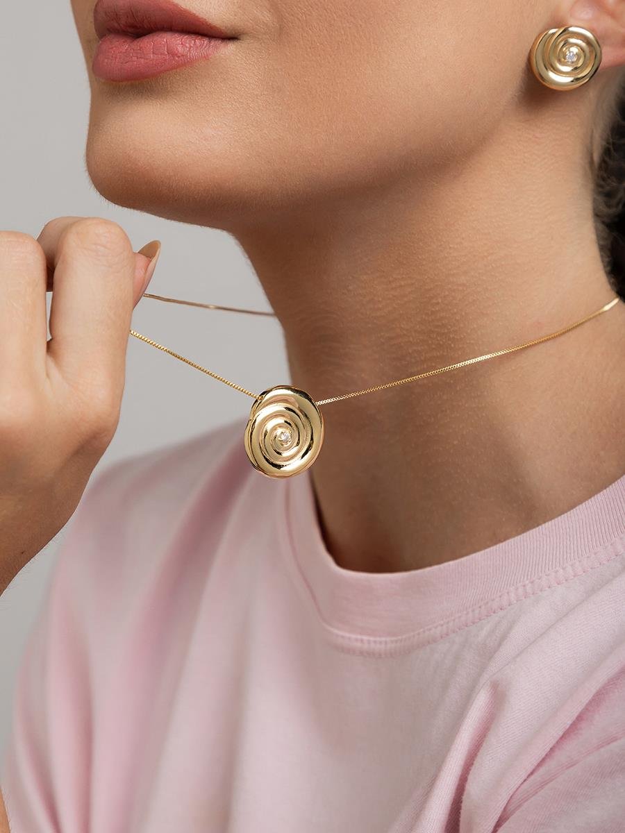 Colar Espiral Cravejado