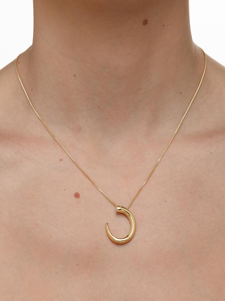 Colar Meia Lua Liso | Banhado Ouro