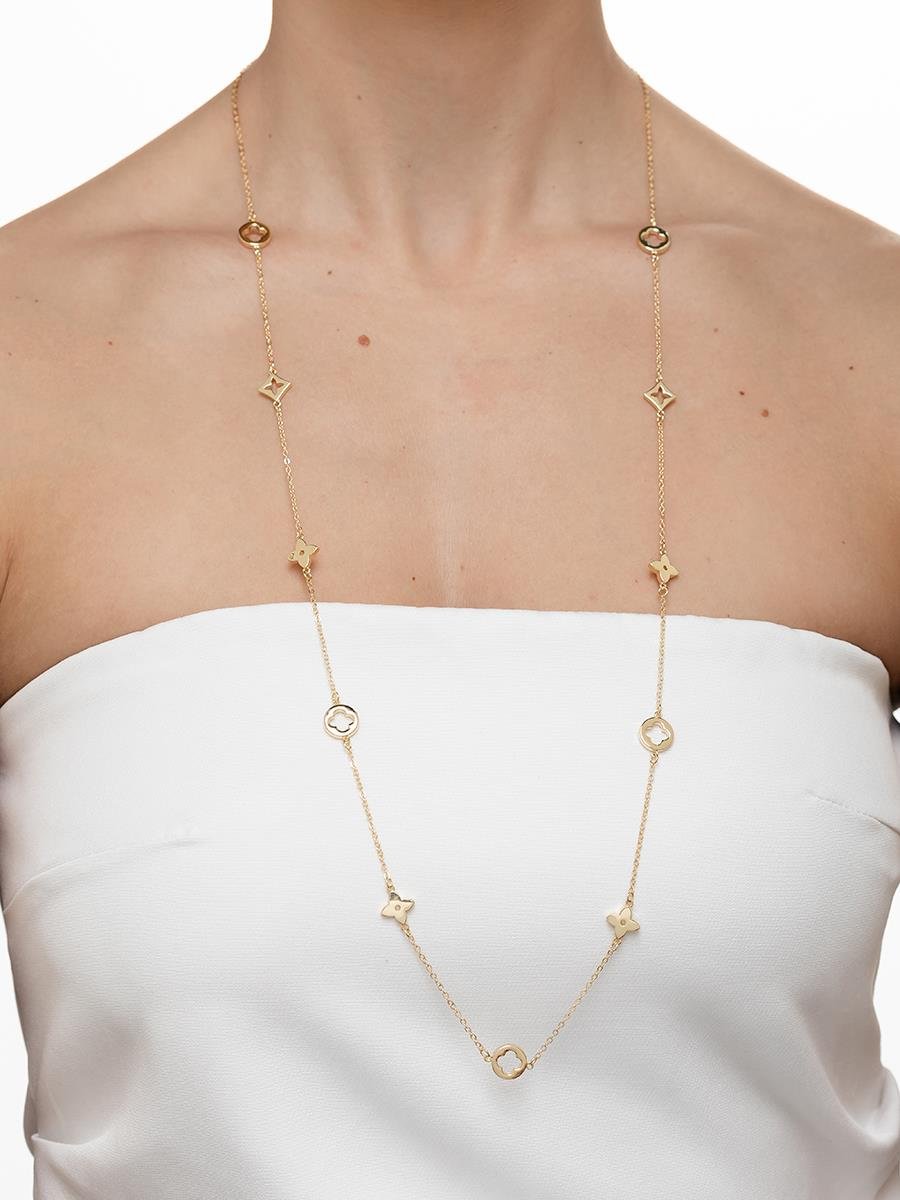 Colar Longo de Trevo | Banhado a Ouro